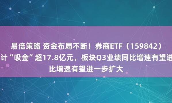 易倍策略 资金布局不断！券商ETF（159842）近20日累计“吸金”超17.8亿元，板块Q3业绩同比增速有望进一步扩大