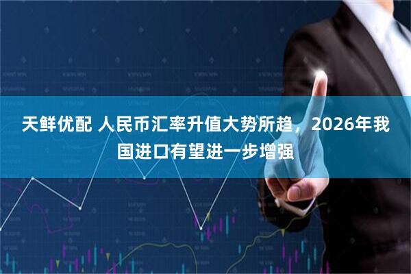 天鲜优配 人民币汇率升值大势所趋,2026年我国进口有望进一步增强